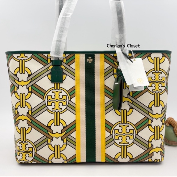 💝NeW! Tory Burch Gemini Link Large Logo Tote - Picture 9 of 12